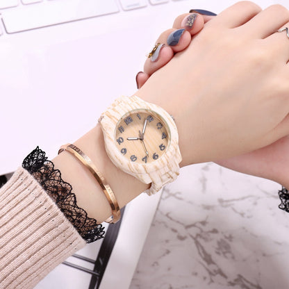 Bamboo Pattern Fashion Numbers Creative Men's And Women's Watches