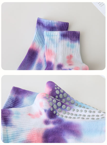 Yoga Socks Women Tie-dyed Non-slip Short Cotton