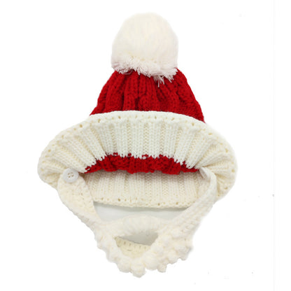 Christmas Red White Cap Woolen Cap