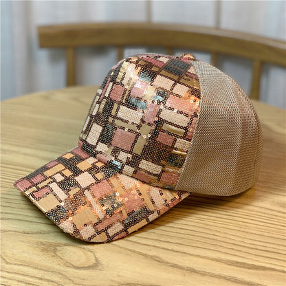 Women's Sequin Breathable Net Cap Ethnic Style Baseball Cap