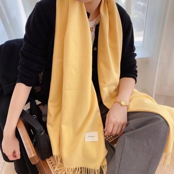 New Style Tassel Imitation Cashmere Scarf Padded Shawl Women