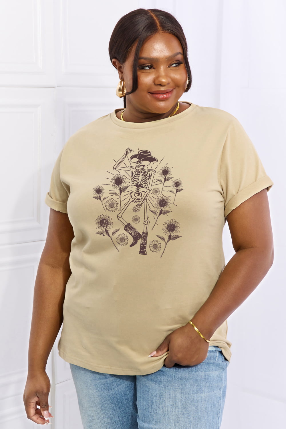 Simply Love Full Size Skeleton Graphic Cotton Tee