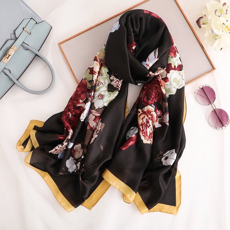 Elegant And Atmospheric Scarf For Women, Fashion Imitation Silk Air Conditioning Shawl