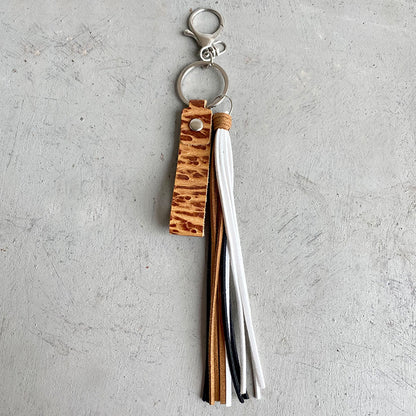 Genuine Leather Tassel Keychain