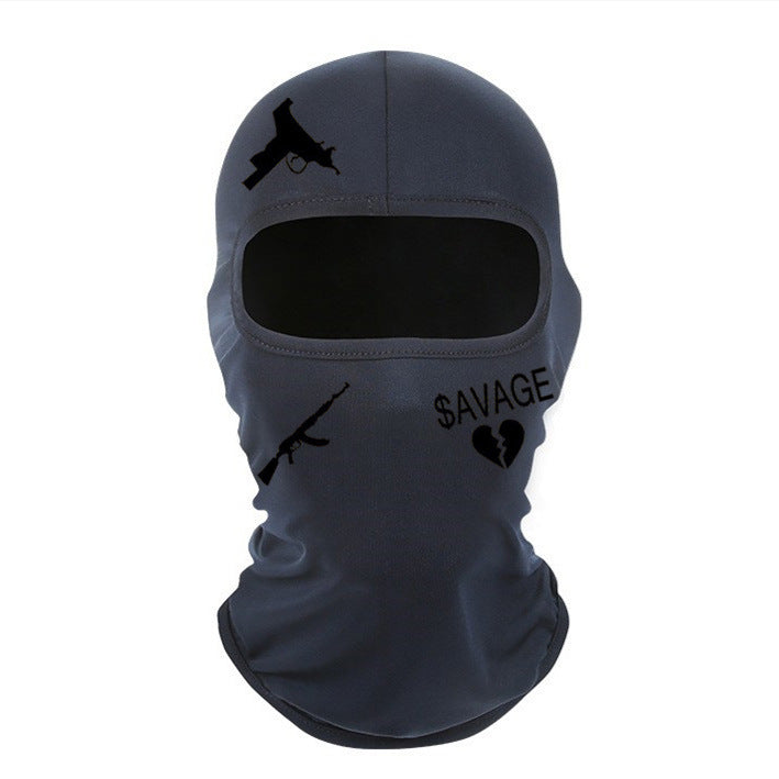 Outdoor Cycling Windproof Sun-proof And Breathable Neck Protection Heat Transfer Patch Printed Ice Silk Headgear