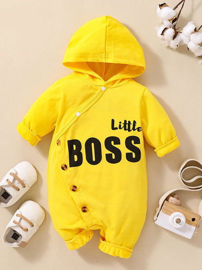 Baba LITTLE BOSS Grafiese Hooded Jumpsuit