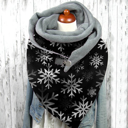 Women Scarf Winter Fashion Printing View Art Print Button Sz