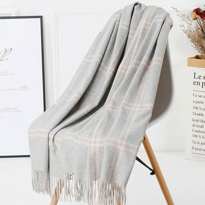 Wool Plaid Women Autumn And Winter Warm Scarf