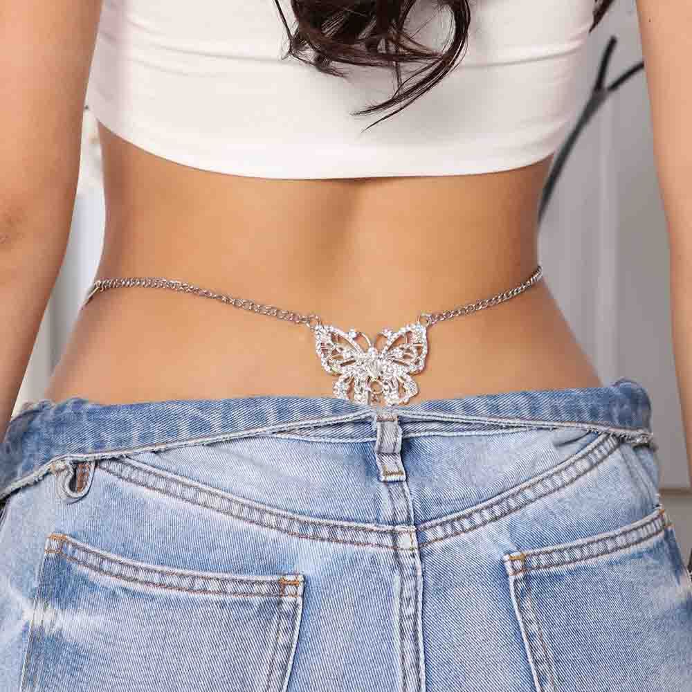 Butterfly Rhinestone Underwear Cutout