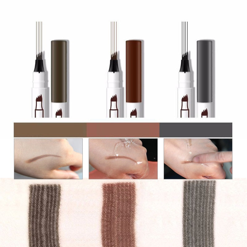 Bifurcated Four-head Water-based Liquid Eyebrow Pencil