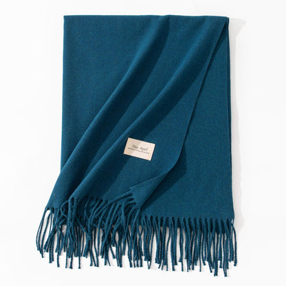 Pure Color Artificial Cashmere Scarf Women's Winter High-grade Shawl