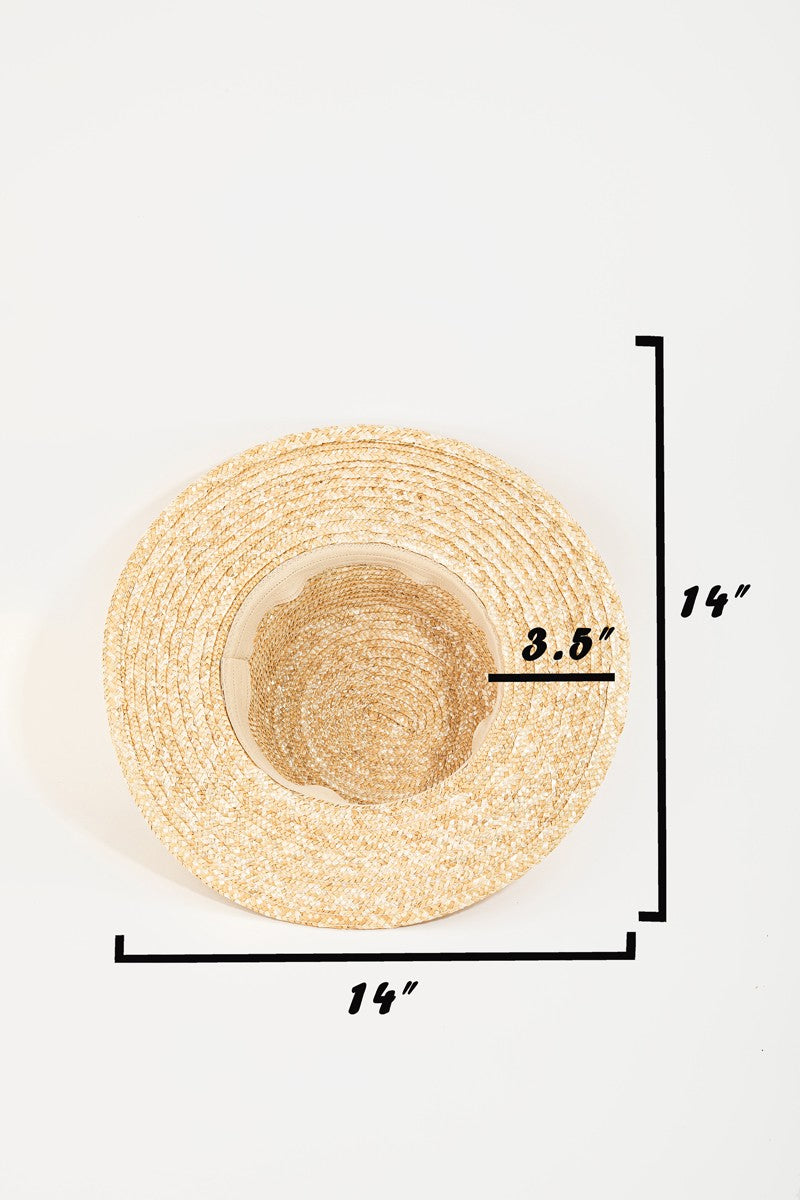 Fame Strap Wide Brim Straw Hat