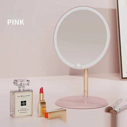 Desk Lamp With Three Fold LED Makeup Mirror