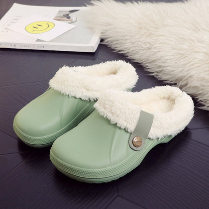 Waterproof cotton slippers women winter platform