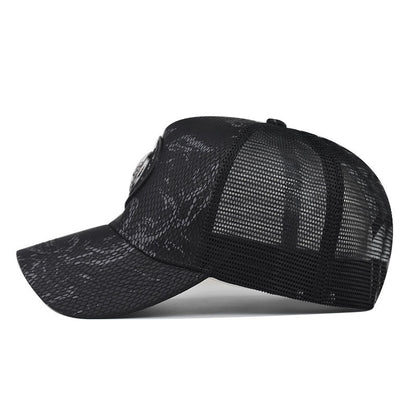 Gradient Color Cheetah Baseball Cap Men Women Plaid Peaked Cap