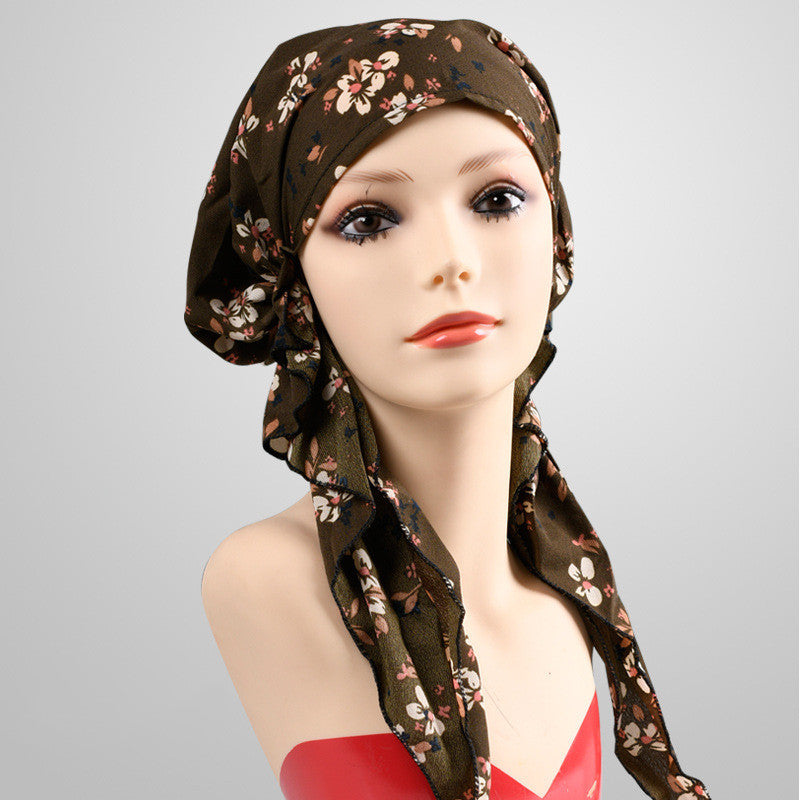 Long Tail Cap Wrapped Headscarf Headband Headgear Night Cap