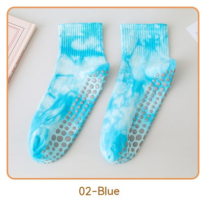 Yoga Socks Women Tie-dyed Non-slip Short Cotton