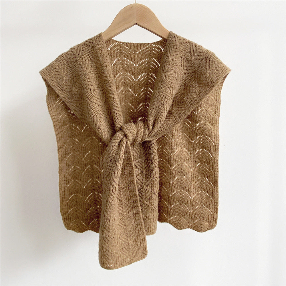 Knotted Knitted Wool Scarf Autumn Women