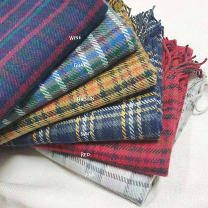 Colorblock Plaid Scarf Autumn And Winter Women