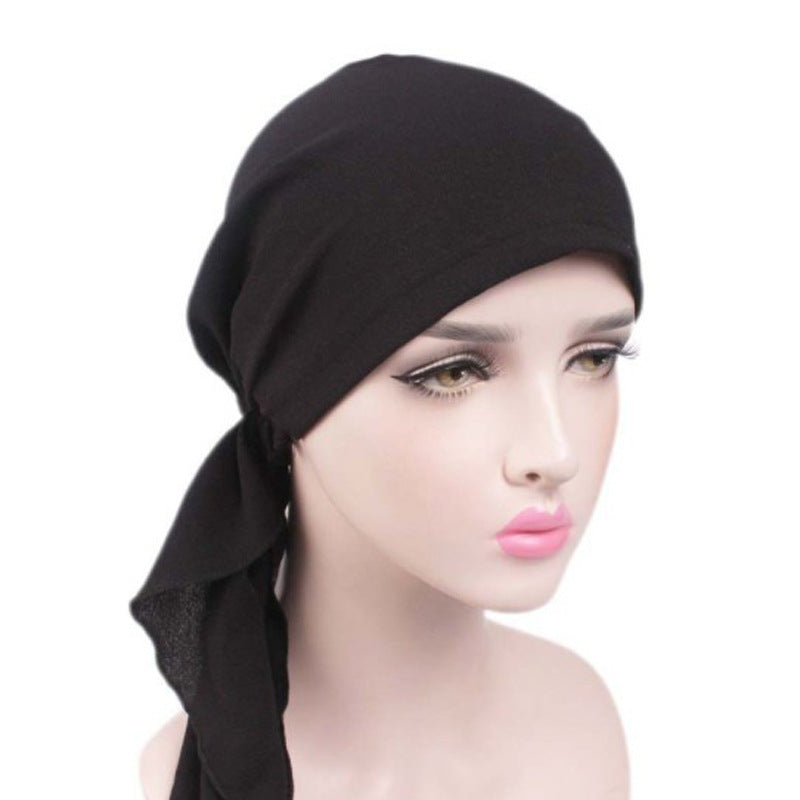 Long Tail Cap Wrapped Headscarf Headband Headgear Night Cap