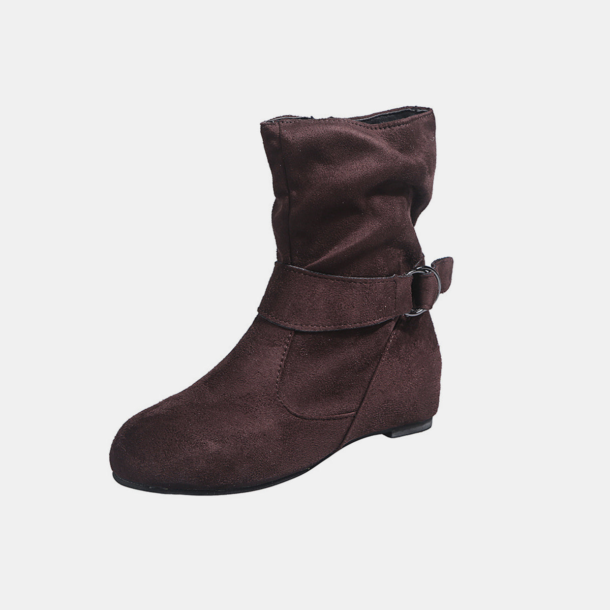 Side Zipper Suede Boots