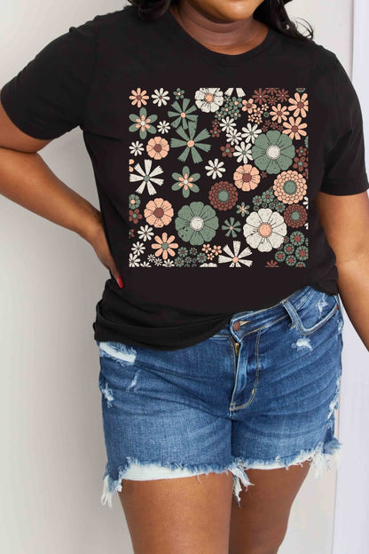 Simply Love Full Size Flower Graphic Cotton Tee