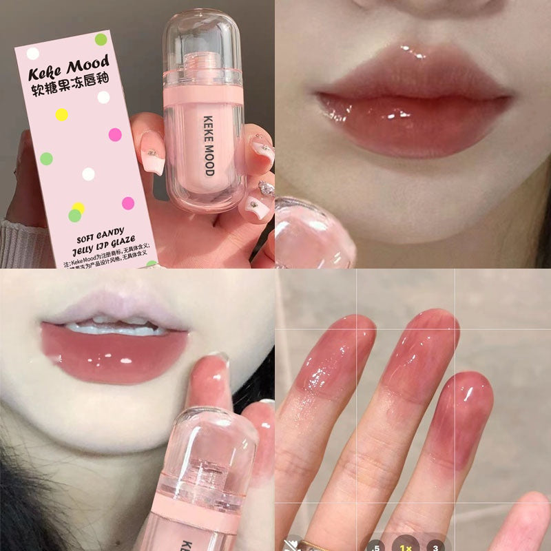 Soft Candy Jelly Lip Lacquer Water Crystal Color Lasting Nourishing Moisturizing Full Lips Student Party Lipstick