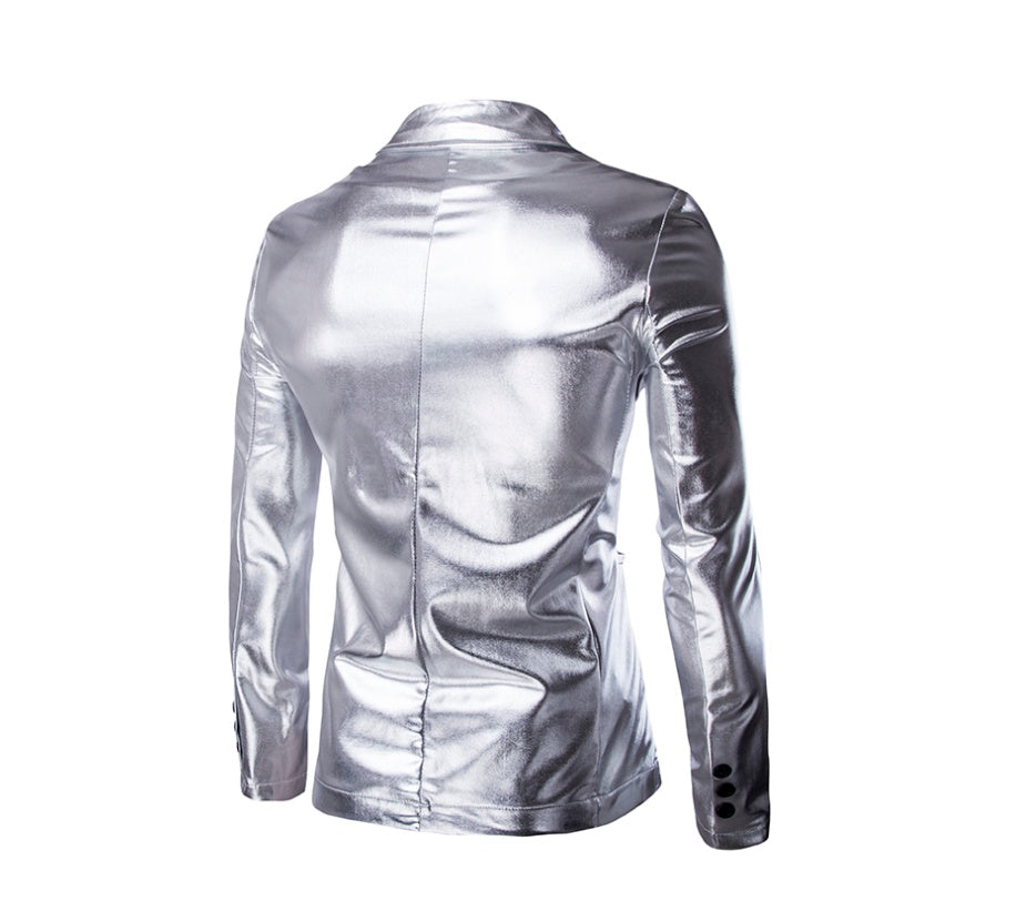 New hot stamping face casual suit suit European and American style slim men's suit