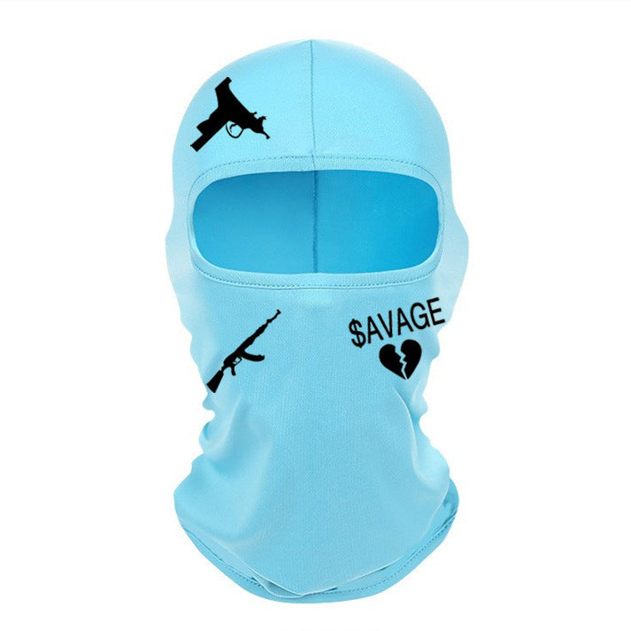 Outdoor Cycling Windproof Sun-proof And Breathable Neck Protection Heat Transfer Patch Printed Ice Silk Headgear