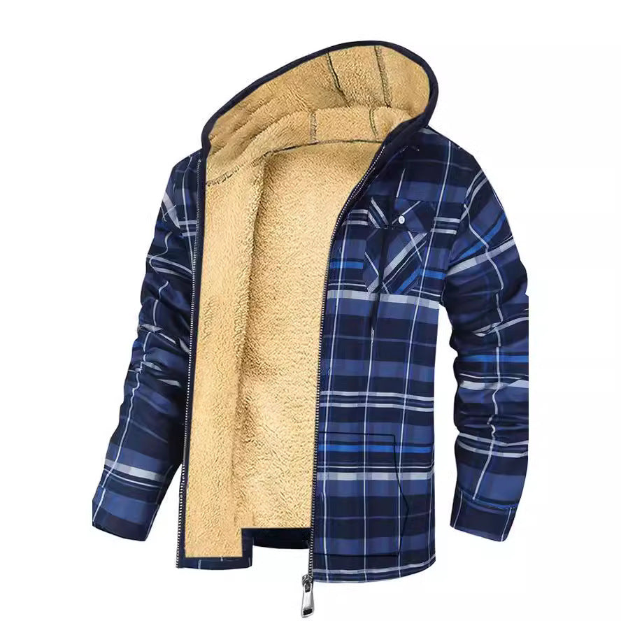 Thickened Cotton-padded Clothes Plaid Long Sleeve Loose