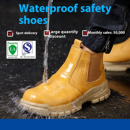 Anti-smashing And Anti-penetration Four Seasons Steel Toe Cap Waterproof Work Shoes