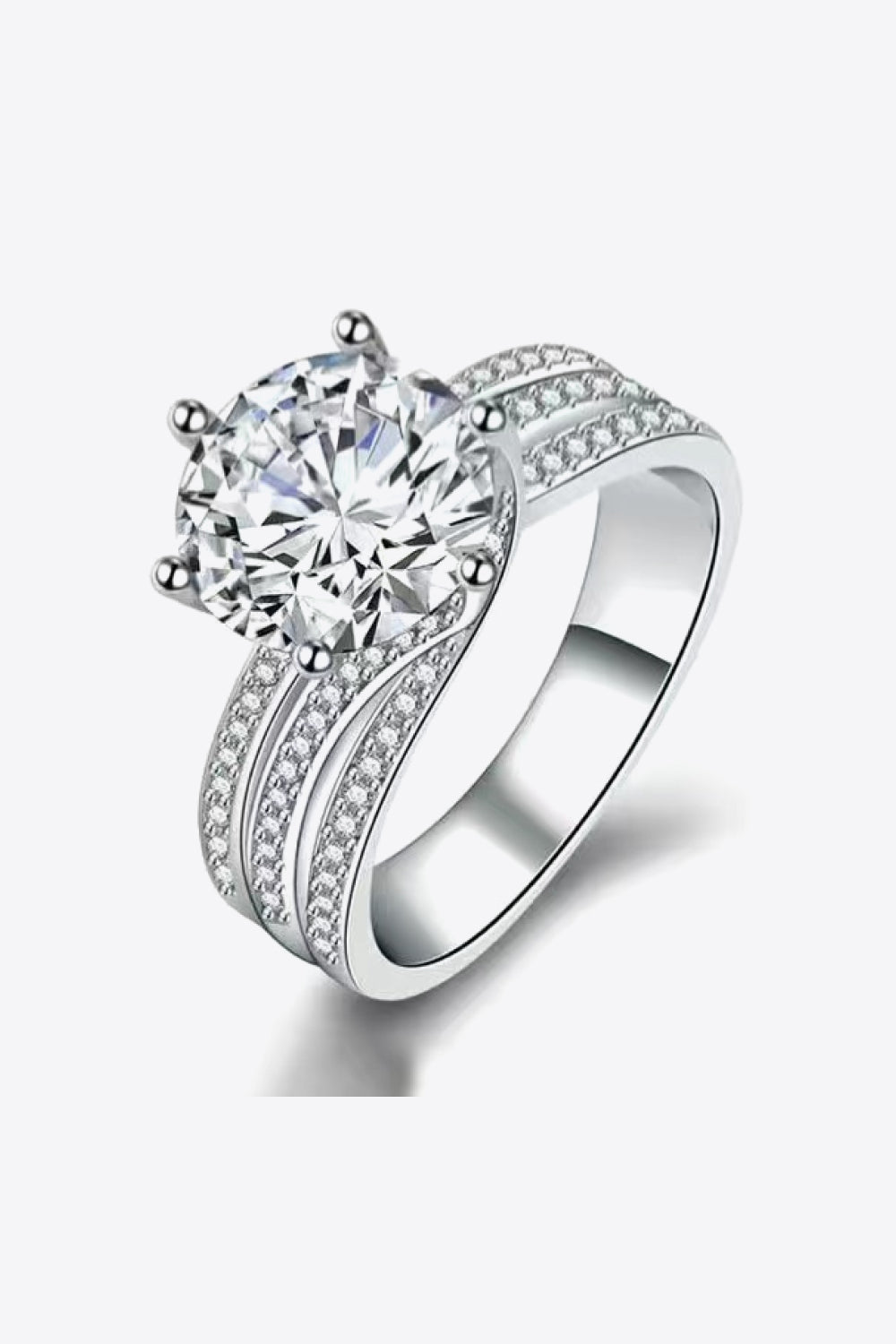 Geliefde 3 karaat Moissanite drielaag ring