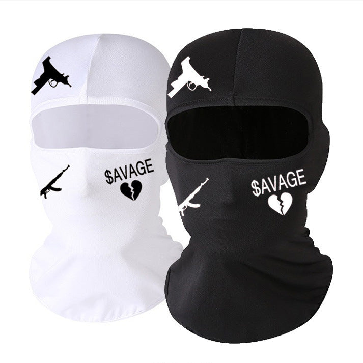 Outdoor Cycling Windproof Sun-proof And Breathable Neck Protection Heat Transfer Patch Printed Ice Silk Headgear