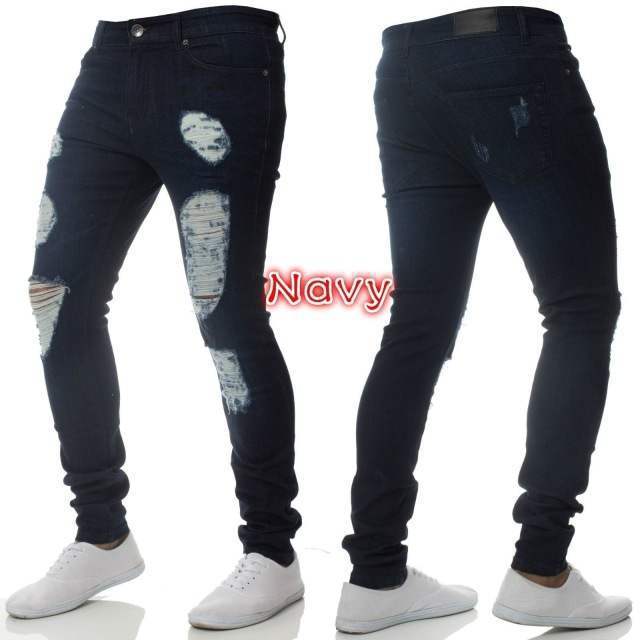 Broek Jeans Vir Mans Broeke Lente Plussize Blou grys