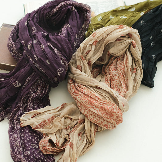 New Shawl Cotton Linen Cashew Printing Scarf For Women