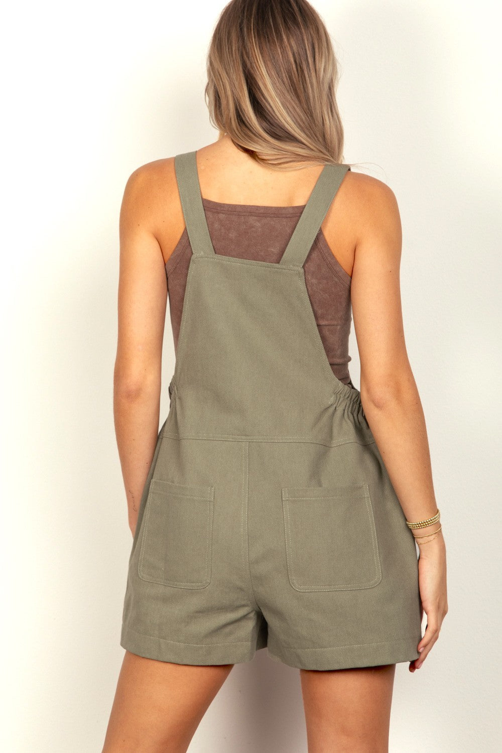 VERY J Adjustable Suspender Overalls with Pockets