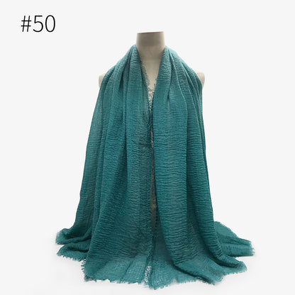 Bubble plain Scarf / cotton scarf fringes women soft solid hijab popular muffler shawls big Pashmina wrap hijab