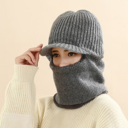 Thickened warm knitted woolen hat