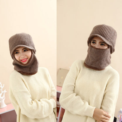 Thickened warm knitted woolen hat