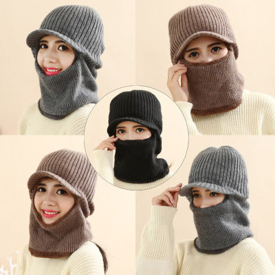 Thickened warm knitted woolen hat