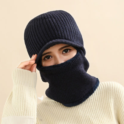 Thickened warm knitted woolen hat