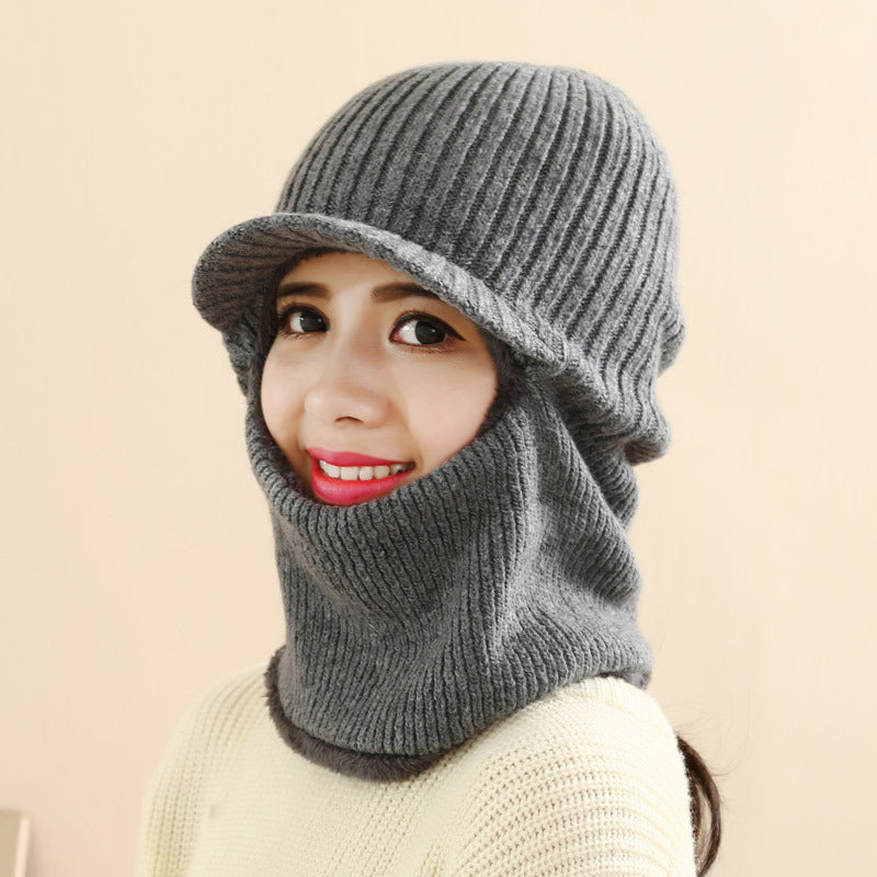 Thickened warm knitted woolen hat