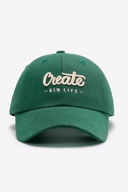 CREATE NEW LIFE Adjustable Cotton Baseball Cap