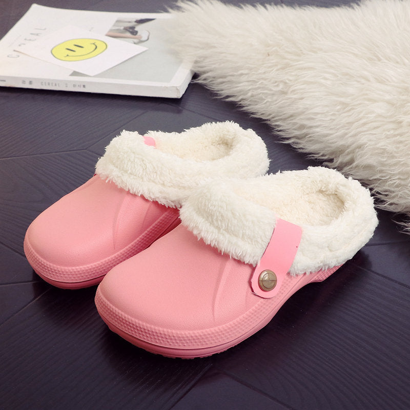 Waterproof cotton slippers women winter platform