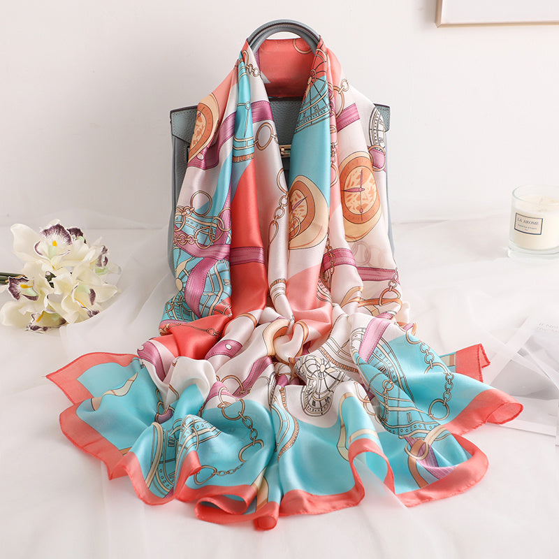 All-Match Spring, Autumn And Winter Silk Scarf Women Thin Scarf