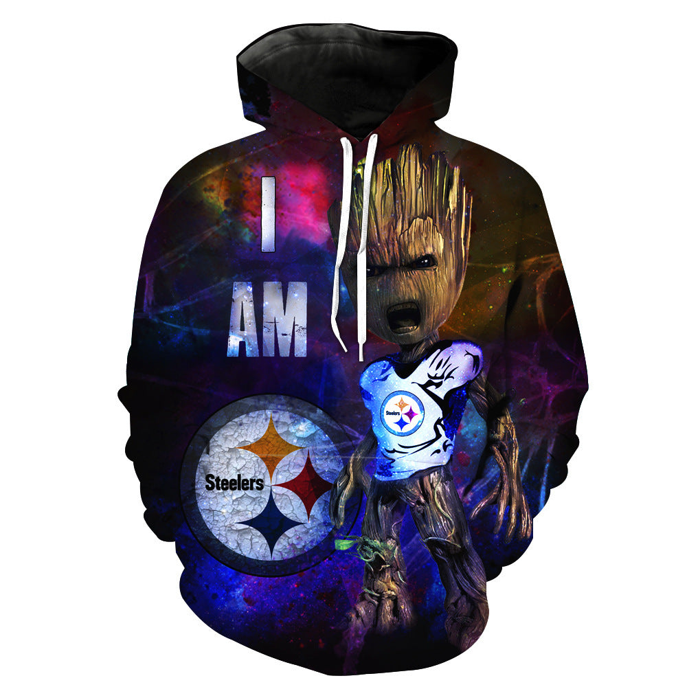 Fashion Sweatshirt Men  Women 3d Hoodies Print American Pittsburgh Pattern Slim Unisex Slim Stylish Hooded Hoodies