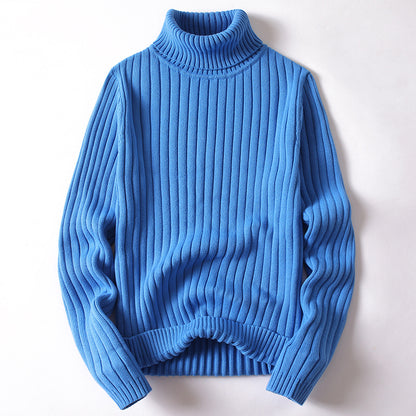 Turtleneck Sweater Men Women Ins Fashion Solid Striped Bottoming Sweater Autumn And Winter Tops Clothing