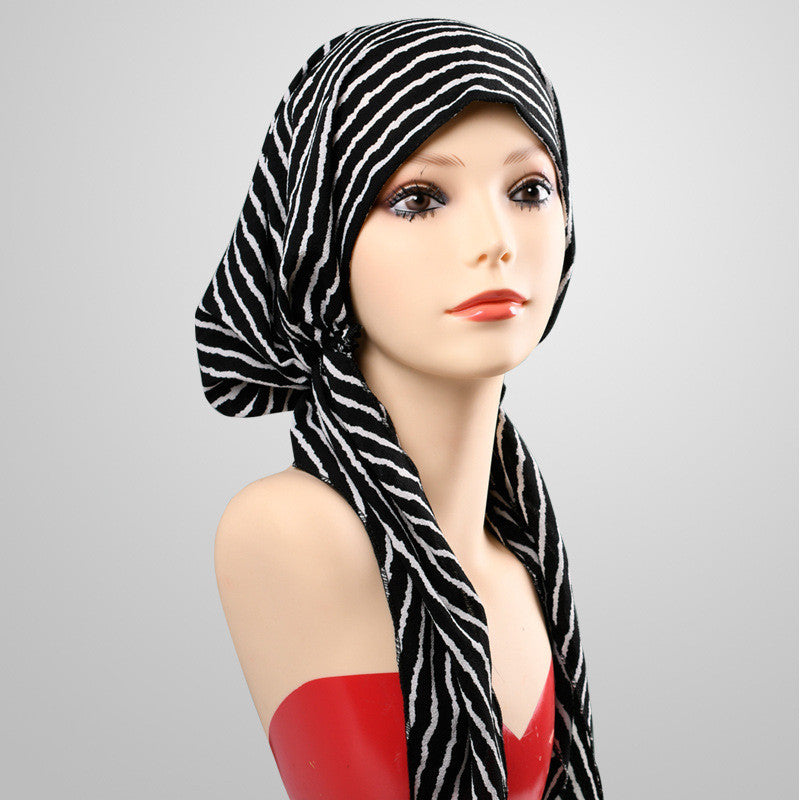 Long Tail Cap Wrapped Headscarf Headband Headgear Night Cap