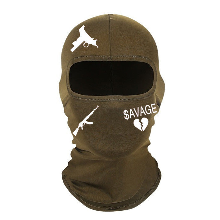 Outdoor Cycling Windproof Sun-proof And Breathable Neck Protection Heat Transfer Patch Printed Ice Silk Headgear