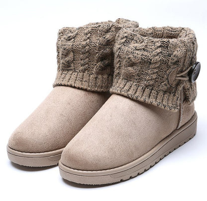 Snow boots autumn and winter new warm cotton boots thick wool tube flat student shoes women high to help soft bottom boots